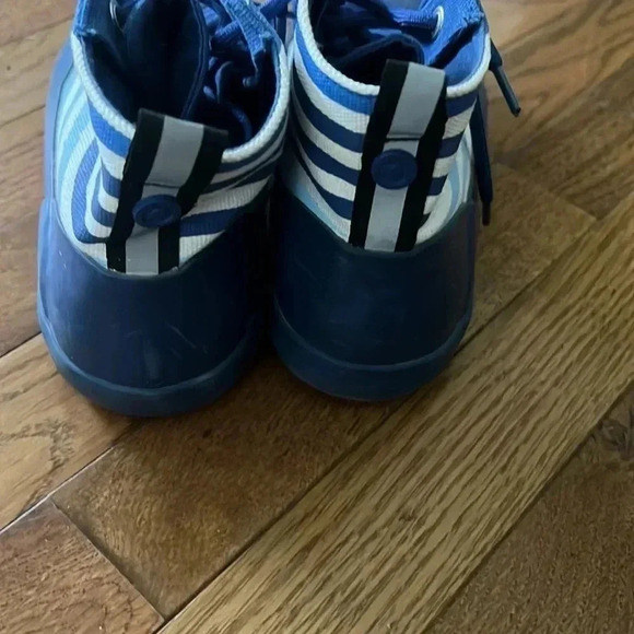 Hunter blue and white striped high top shoes size 5 - Picture 3 of 5